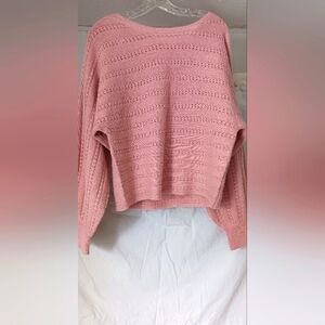 Womens Cropped Sweater in soft Blush Pink SZ XL